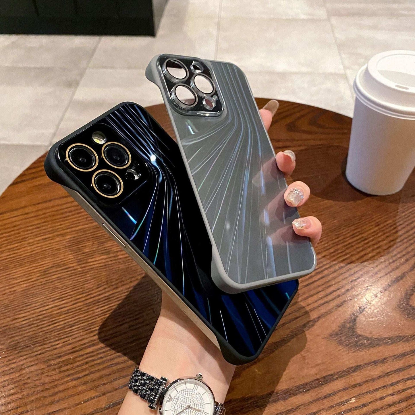 Suitable for iPhone cases gradient laser alex without frame comes with lens film