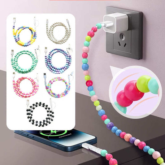 🔥HOT SALE🔥2-In-1 USB To Type-C & Phone Beaded Charger Cord