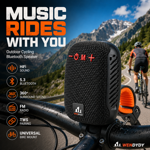🚴‍♂️🎵 Waterproof Bike Bluetooth Speaker – IPX5, TWS stereo, hands‐free calls. Secure mount, 70m range. Ride with beats! 🔊✨