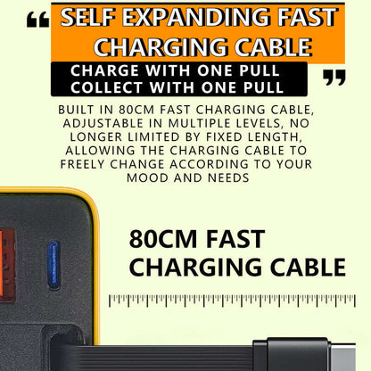 ⌛Only 1 Day Left Of This Offer⏳65W Fast Charging Phone Charger Block with Retractable 80cm Type-C Cable