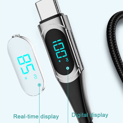 PD 100W Fast-charging and Fast-transmission Data Cable with Digital Display