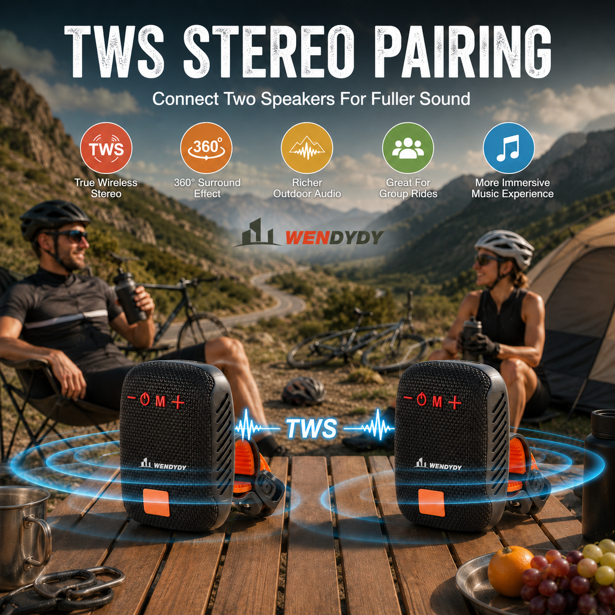 🚴‍♂️🎵 Waterproof Bike Bluetooth Speaker – IPX5, TWS stereo, hands‐free calls. Secure mount, 70m range. Ride with beats! 🔊✨