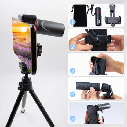 🔭 50% OFF NOW! ✨ Outdoor Portable Monocular Telescope - 12x50 High Definition with Smartphone Adapter for Adventures 🌄📱