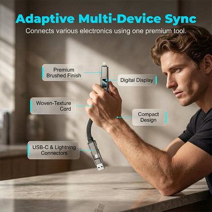🔥HOT SALE50% OFF🔥4-in-1 Digital Display Keychain Charging Cable