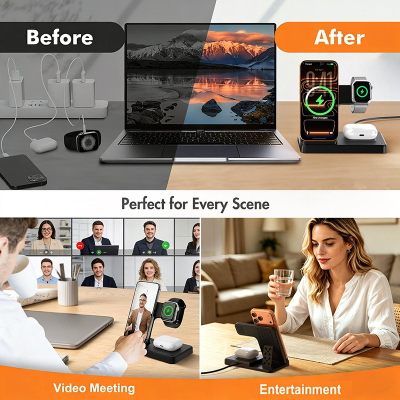 ⌛Limited-Time Offer-3-in-1 Foldable Wireless Charging Stand