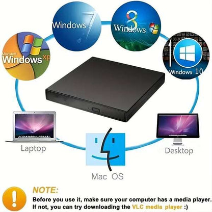 💿No Disc Drive on Your Laptop? Now You Do! External CD/DVD Burner 50% OFF📀