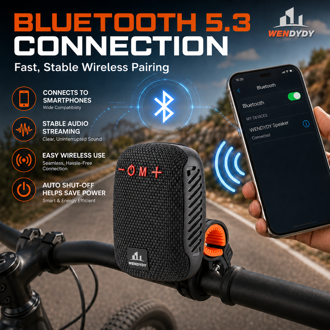 🚴‍♂️🎵 Waterproof Bike Bluetooth Speaker – IPX5, TWS stereo, hands‐free calls. Secure mount, 70m range. Ride with beats! 🔊✨
